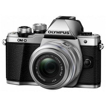 Aparat foto mirrorless Olympus OM-D E-M10II 1442 IIR, Silver + Obiectiv 14-42mm EZ-M1442 IIR, Silver