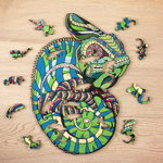Puzzle din lemn - Chameleon, 111 piese
