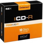 Mediu stocare Intenso CD-R 700MB 52x printable slim case 10 buc, Intenso