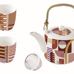 Set ceainic cu 2 cesti - Geometric, EasyLife