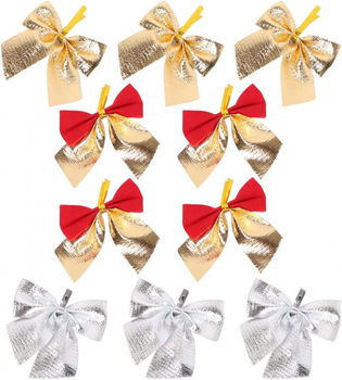 Set de 10 fundite Nanaxagly, catifea, auriu/argintiu/rosu, 5 x 6 cm