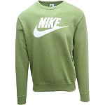 Nike, Bluza sport cu decolteu la baza gatului si imprimeu logo contrastant Sportswear Club, Verde, S