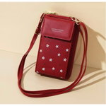 Geantă mini roșie piele eco pentru telefonul mobil Florenza, We Velvet
