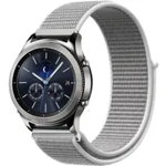 Curea ceas Smartwatch Samsung Galaxy Watch 46mm, Samsung Watch Gear S3, iUni 22 mm Soft Nylon Sport, White Gray, iUni