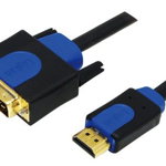 Cablu HDMI-A la DVI-D, LogiLink, CHB3101, 1 m, Negru/Albastru