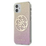 Husa Premium Originala Guess pentru Iphone 12 Mini, Colectia Glitter Gradient 4g, Rose Gold - Guhcp12spcuglpgg