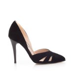 Pantofi stiletto damă din piele naturală - 56175 Negru velur, Antonio Vogue