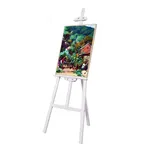 Sevalet pictura, 150 cm, lemn de pin, inaltime reglabila, culoare alba, Criando