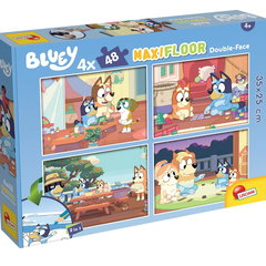 Puzzle de colorat Lisciani - Bluey, 4 in 1, 4x48 piese