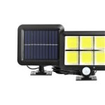 Lampa Solara 120LED COB, 6 Compartimente, Incarcare Panou Solar, Senzor de Miscare, 260Lumeni, Telecomanda, 