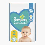 Scutece Pampers Active Baby Marimea 2, Nou Nascut, 4-8 kg, 76 bucati