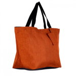 Geanta shopper multifunctionala medie din material textil panzat, portocalie, Shopika