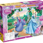 Puzzle de podea 2 in 1 Lisciani Disney Princess, Cenusareasa, Maxi, 150 piese , Lisciani