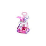 Set pentru curatenie de jucarie MalPlay cu aspirator si accesorii Sweet Home, Roz, MalPlay