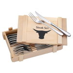 Set 6 tacâmuri pentru friptură în cutie din lemn WMF Cromargan®, WMF