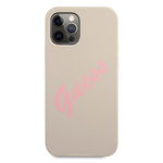 Husa de protectie Guess Vintage Pink Script pentru Apple iPhone 12/12 Pro, Gri