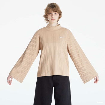 Nike NSW Ribbed Jersey Long Sleeve Top Beige, Nike