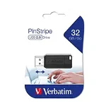 Memorie USB Verbatim Store'n'Go PinStripe, 32GB, USB 2.0, Negru, verbatim