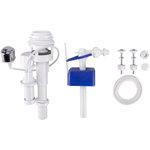 Mecanism WC + robinet flotor cu intrare laterala, actionare pneumatica, 3/8, buton argintiu, 23 cm, Mathaus