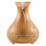 Umidificator SIKS® cu ultrasunete, aromaterapie, purificator aer, difuzor, rezervor 400ml, lemn deschis (optimus) model floare, SIKS