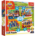 Puzzle 4-in-1 Ajutoarele pompierului Sam Trefl, Trefl