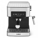 Samus Espressor cafea, putere 850 W, capacitate 1.6 litri, presiune pompa 20 bar, panou touch control, rezervor din aliaj de aluminiu, indicatoare luminoase, Argintiu/Negru, Samus