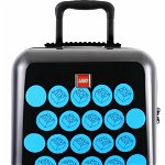 Troller 51cm, material ABS, LEGO Brick Dots - negru cu puncte albastre, Lego