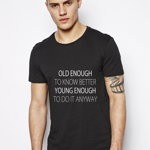 Tricou Old Enough - Negru, XL