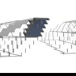 vidaXL Външна клетка за пилета, 2x12x2 м, поцинкована стомана, vidaXL