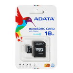 Card microSD ADATA 16GB Clasa 10 cu adaptor SD, ADATA
