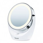 Oglinda cosmetica Beurer BS 49, 11 cm, lumina cu LED, cromat, rotativa, alb, Beurer