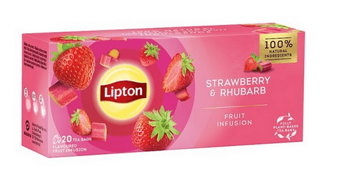 Ceai Lipton fructe capsuni&rubarba 20plicuri, Lipton