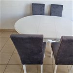 Set Glamy Grey 2 , masa 106/106 - 141 cm + 4 scaune, liderfurniture.ro