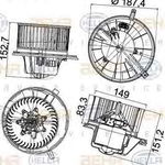 Ventilator habitaclu Aeroterma SEAT LEON (5F1) HELLA 8EW 351 043-211