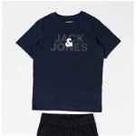 Set de tricou si pantaloni scurti din bumbac cu logo - 2 piese, Jack  Jones