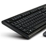 Kit tastatura + mouse A4tech 7100N, wireless, negru, A4TECH