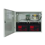 Sursa de alimentare pentru sisteme detectie incendiu Merawex, 24 V, 5.5 A, 2 acumulatori, indicator LED, 455 x 356 x 187 mm, cutie metalica, MERAWEX