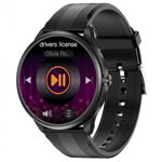 Smartwatch iSEN Watch M3 Negru cu bratara neagra din TPU, 1.3" Touchscreen, Bt Call, IP68, 240mAh, HR, Tensiune, Notificari, Muzica