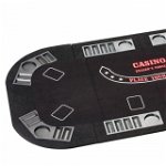 Top masa de Poker pliabila in 4, negru, MagazinulDeSah