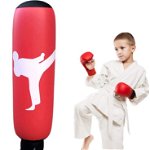 Sac de box gonflabil pentru copii Hamnor, PVC, rosu/alb/negru, 160 cm