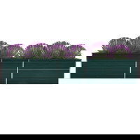 vidaXL Strat înălțat de grădină, verde, 400x80x77 cm, oțel galvanizat, vidaXL