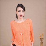 Bluza eleganta cu accesoriu COLIER Orange, 