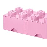 Cutie depozitare lego 2x4 cu sertare roz, Lego