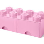 Cutie depozitare lego 2x4 cu sertare roz, Lego