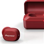 Casti In-Ear True Wireless Pioneer SE-C5TW-R, Bluetooth, Microfon, Rezistent la apa IPX5, Rosu, Pioneer