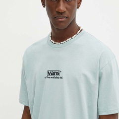 Vans tricou din bumbac barbati, culoarea turcoaz, cu imprimeu, VN000HFFM8I1, Vans