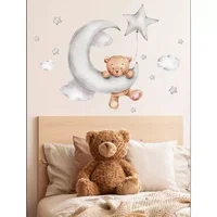 Sticker Perete Autocolant Ursulet pe Luna - 45X45cm, Inovius