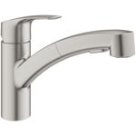 Baterie bucatarie Grohe Eurosmart New, pipa extractibila, supersteel - 30305DC1, Grohe