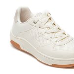 Pantofi sport SKECHERS albi, UPBEATS, din piele ecologica