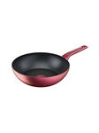 Tigaie wok TEFAL Daily Chef G2731972, 28cm, aluminiu, Thermo Signal, rosu